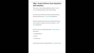 DBIA Project Delivery Exam Questions with Solutions pdf [upl. by Landre]