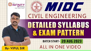 MIDC Recruitment 2023  MIDC Civil Syllabus  MIDC Exam Pattern  MIDC JE 2023 MIDCje [upl. by Anikahs]