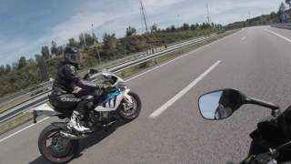 Suzuki GSXR 1000 K5 amp Bmw S1000rr racing on a highway  Full Speed [upl. by Yves55]