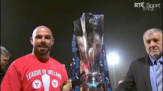 CUP PRESENTATION  DERRY CITY V SHELBOURNE 2024 AIRTRICITY LEAGUE OF IRELAND RTE SPORT [upl. by Alauqahs]