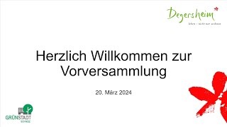 Vorversammlung 2024 der Gemeinde Degersheim [upl. by Leanor]