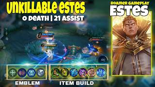 Estes Best Build and Emblem 2024  Unkillable Estes with 21 Assist  Roam Gameplay  MLBB [upl. by Garlan392]