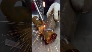 Rusty Pipe Box Threaded TBranch Welding  Smooth OnePass Formation with Handheld Laser Welder [upl. by Dusen692]