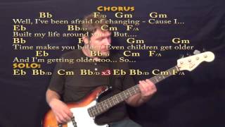 Landslide Fleetwood Mac Bass Guitar Cover Lesson in Bb with ChordsLyrics [upl. by Oruntha509]