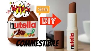 NUTELLA LIPSTICK commestibile FAI DA TE  DIY EDIBLE lip balm [upl. by Arlan]