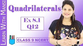 Class 9 Maths  Chapter 8  Exercise 81 Q12  Quadrilaterals  NCERT [upl. by Bowler]