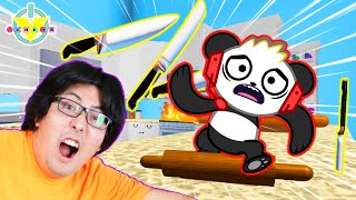 RYANS DADDY ESCAPES AMAZING KITCHEN OBBY Roblox Lets Play with Combo Panda [upl. by Euqina]