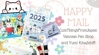 HAPPY MAIL  CuteThingsFromJapan Vanness Pen Shop amp Yumi Kitagishi Stickers Memos 2025 Calendars [upl. by Fredie757]