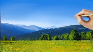 Cómo Pintar un Paisaje con Acrílico y Óleo Paso a Paso facil [upl. by Xino]