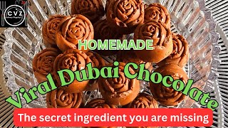 Homemade VIRAL Dubai Chocolate RECIPE  THE SECRET INGREDIENT [upl. by Neelhtak]