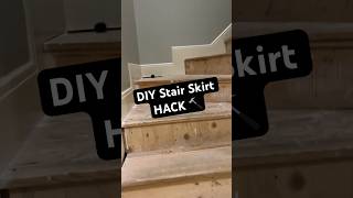 The EASIEST way to install stair skirting 💯 trim diyhacks homehacks diyhome carpentry stairs [upl. by Margetts]