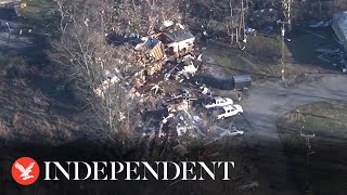 Aerial footage shows destruction caused by Tennessee tornado [upl. by Fernyak354]