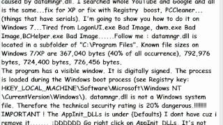 Bad Image Problem Fix datamngrdll Windows 7 Working 100 [upl. by Adleme]