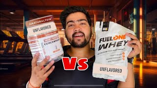 Unflavoured Mb Fuel One Whay Vs Unflavoured Naturaltein Protein Genuine Comparison [upl. by Ecirbaf]