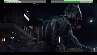 TyrannosaurusRex vs IndominusRexwith healthbars [upl. by Tengdin255]