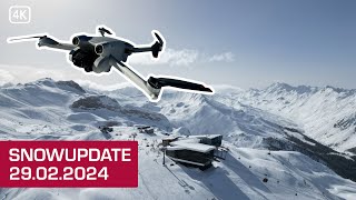 DrohnenSnowupdate aus IschglSamnaun 29022024 Silvretta Arena in 4K [upl. by Olimac513]