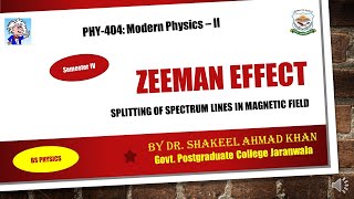 PHY404 Zeeman Effect and spectral splitting [upl. by Duma]