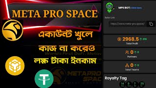 Meta pro space ।। কাজ না করে 💸💵লক্ষ টাকা ইনকাম ।। [upl. by Sisi]