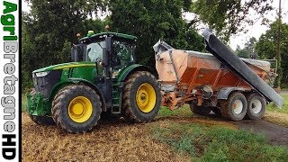 Epandage de Chaux  JOHN DEERE 7290R amp Panien 14m de 20T  SARL De La Belle Epine [upl. by Brandtr142]