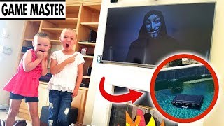 Game Master Hacks Our TV and Drops Mystery Box in Our Pool [upl. by Dobb84]