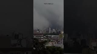 Huge shelf cloud spotted over sky in Brazil [upl. by Drauode]