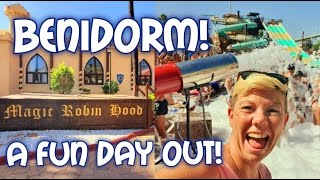 Benidorm  FUN things to DO  Magic Robin Hood resort [upl. by Terr]