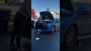 Oil change on the Evo carlover mechanic diy evox oilchange [upl. by Znieh]