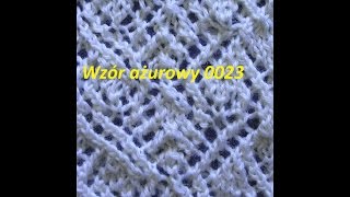 Wzór ażurowy 0023Robótki na drutach Dzierganie dla początkującychTutorial [upl. by Nealson447]