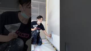 How to Prepare Tiles Wall ​ Wall paint​ Fast amp Beauty part 6312 [upl. by Harehs]