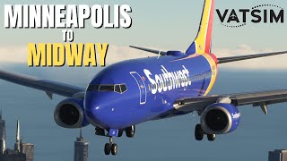 Live ATC Busy Vatsim Event with 1 Hour Holding Pattern into Midway with Real Life Pilot [upl. by Freeland]