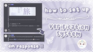 mimu verification discord tutorial  QUICK  EASY  2023 UPDATED slash commands 、ely °｡˚☁ [upl. by Arman]