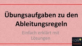 Übungsaufgaben zu den Ableitungsregeln mit Lösungen  MatheDifferentialrechnungAnalysis [upl. by Atinor]