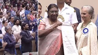 Senior Actress Waheeda Rehman Honoured With Dada Saheb Phalke Award 2023  69th National Film Awards [upl. by Anidam]