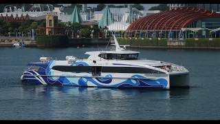 Incat Crowther 39m Catamaran 「Majestic Liberty」departure from HarbourFront  Singapore [upl. by Battat]