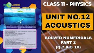 XI Physics  Solved Numericals Chapter No12  Acoustics  Part 2 [upl. by Acirema]