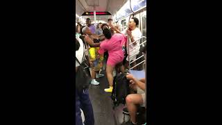 NYC Subway Fight between two women on uptown N train  August 25 2018 [upl. by Dottie]