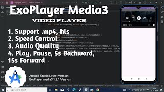 Exoplayer media3 video player in Android studio  video player in android studio  media3 [upl. by Nichol]