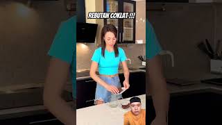 Rebutan coklat chocolate cake prank recipe cooking automobile cyclinglife funny [upl. by Arramat]