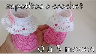 Botines tejidos a crochet para bebe modelo karen 0 a 3 meses [upl. by Ahtebat]