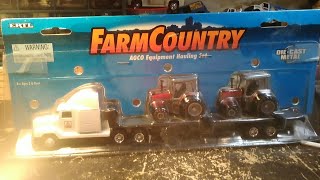 1996 Ertl Farm Country AGCO Hauling Set MasseyFerguson 3140 amp Freightliner 120 [upl. by Mohkos505]