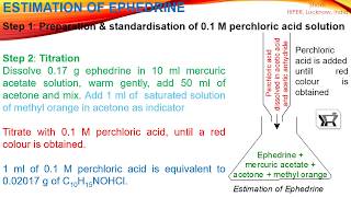 Non aqueous ephedrine determination by Shom Prakash Kushwaha India [upl. by Brebner]