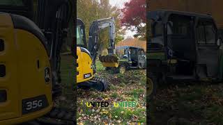 John Deere 35G Compact Excavator Doing Some Digging For Landscape Planting [upl. by Revilo]