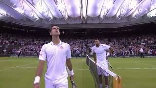 Djokovic hits one of the great returns of all time  Wimbledon 2014 [upl. by Aivilys]