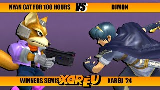 Xaréu 24  DjMon Marth vs nyan cat for 100 hours Fox  Winners Semis  Melee [upl. by Cirda]