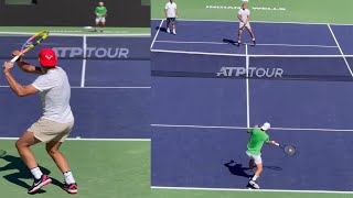 Nadal and Dimitrov Practice Together  Indian Wells 2024 [upl. by Razaele]