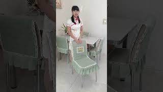 Part 99 chair cover installation tutorial velvet embroidery chair cover winter thickened chair cover [upl. by Haroun292]