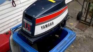 YAMAHA Außenborder 15C Testlauf 15 PSHP Baujahr 1981 Outboard Test Führerschein frei Boot [upl. by Tenej]