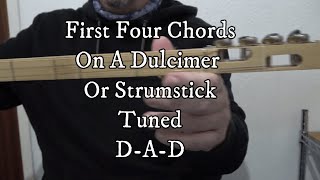 Beginner dulcimer strumstick lesson the first four chords you need to now strum stick DAD [upl. by Spurgeon374]