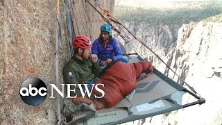 GMAs Epic Camp Out Living on the PortaLedge [upl. by Vala295]