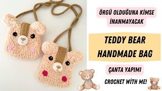 Ayıcık Çanta Tarifi  HANMADE TEDDY BEAR BAG PATTERN [upl. by Ahsitnauq]